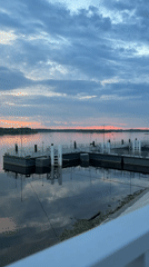 Evening riverside park scenes along Kama River in Solikamsk