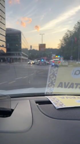 Emergency crews respond to intersection accident in Ljubljana