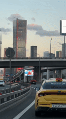 Yandex taxi in Moscow highway time lapse