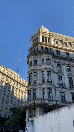 Buenos Aires architectural landmarks documented in evening walking tour