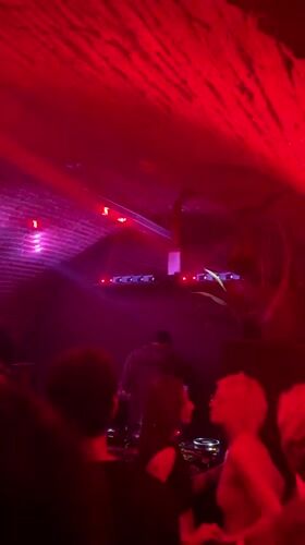 DJ performs at brick-ceiling nightclub in Turin early morning