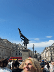 Trafalgar Square statue observed on quiet London afternoon