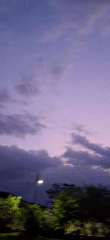Twilight skies with purple-pink hues captured in Vallecito, Venezuela