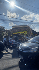 Traditional Balinese ceremonial structure moved in Mengwi, Indonesia