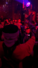 Nightclub event with performers documented in North Kuta