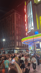 Fête de la Musique night crowds near Strasbourg cathedral and VOX cinema