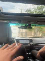 Person smokes in stationary vehicle in Yerevan traffic