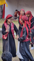 Traditional dance performance in Keylong's open-air courtyard