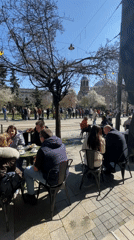 Sunday morning crowds gather at Sofia cafes and parks