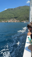 Family boat trip documented in Montenegro's Bay of Kotor
