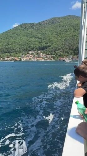 Family boat trip documented in Montenegro's Bay of Kotor