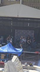 Outdoor music and art event at Bulgarian university plaza
