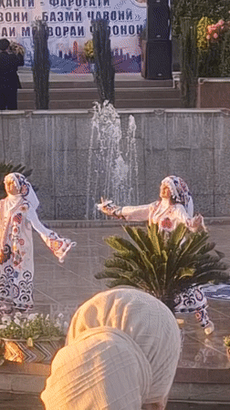Traditional dance performances and formal gathering in Dushanbe parks