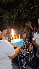 84th birthday celebrated outdoors in Konevets with sparklers and fireworks