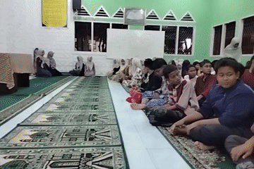 Religious gathering at a mosque in Purwodadi, Indonesia