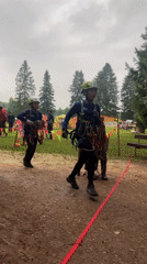 Rope course competition runs through rain in Сергино