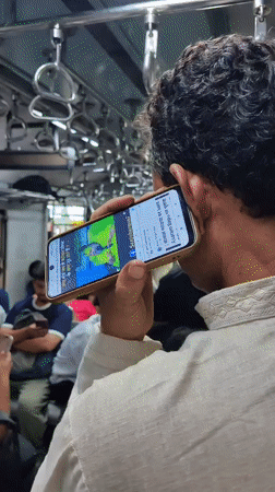 Rush hour snapshots inside a crowded Mumbai commuter train