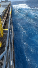 Ship encounters choppy Mediterranean waters with strong winds