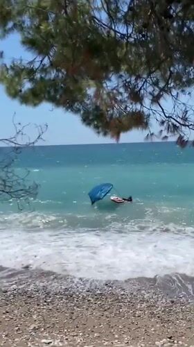 Beach activities captured along Bar Montenegro shoreline