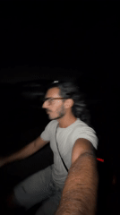 Night cyclist spotted in North Kuta, Indonesia