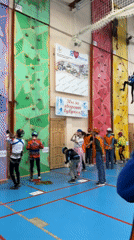 Rock climbing activity at indoor gym in Berezniki