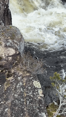 Waterfall documented from cliff edge in Bø, Norway