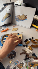 LEGO boat construction documented in Belgrade workspace