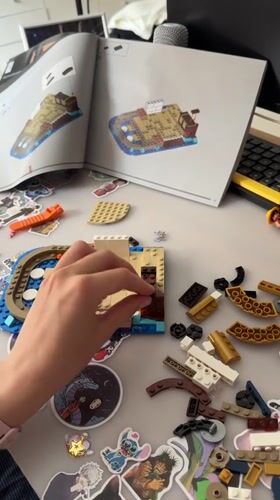 LEGO boat construction documented in Belgrade workspace
