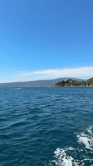 Boat journey recorded in calm waters off Lepetane, Montenegro