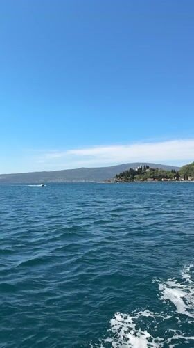 Boat journey recorded in calm waters off Lepetane, Montenegro