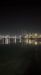 Evening harbor life documented in Burgas, Bulgaria port area
