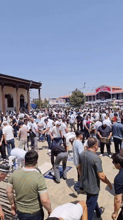 Crowd gathers in Khujand for a religious occasion