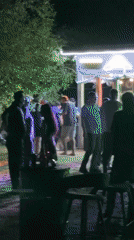Outdoor Night Party with DJ Dancing in Belarus Village