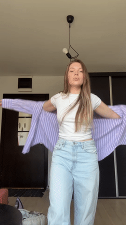 Woman records selfies and skincare routine in Belgrade apartment