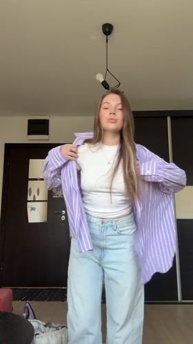 Woman records selfies and skincare routine in Belgrade apartment