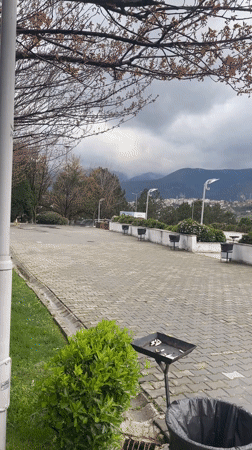 Cloudy afternoon at mosque grounds in Karabük, Turkey