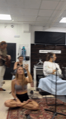Casual recording session underway at a Moscow music studio