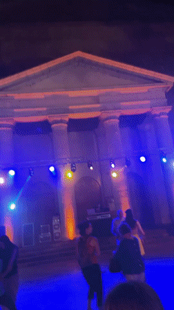 Street dance party outside a French town hall, Fête de la Musique