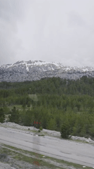 Mountain landscape filmed from vehicle in Seydişehir, Turkey