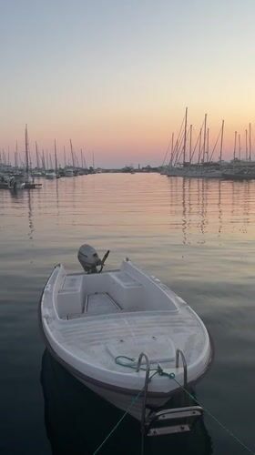 Sunset to moonrise at Bar's marina, Montenegro