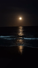Moonlit ocean waves recorded at Pampatar beach, Venezuela