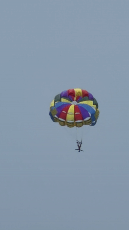 Parasailer spotted with colorful parachute in Sharm El Sheikh