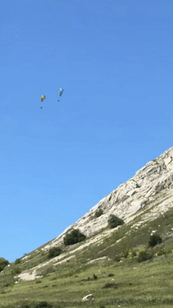Paragliding and scenic views at Mount Shikhan, Russia