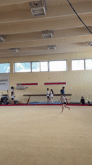 Young gymnasts train tumbling skills at Sofia facility