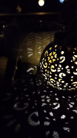 Evening decorative lighting display in Pyatigorsk