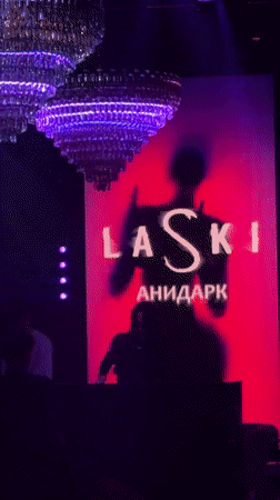 DJ performs at Moscow club with illuminated screen display
