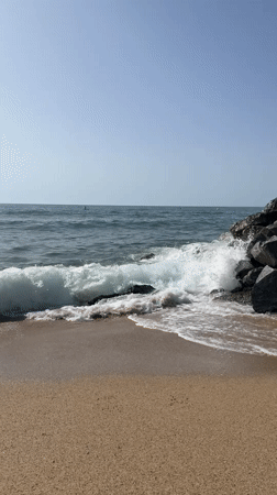 Quiet summer morning on the Badalona Mediterranean shore