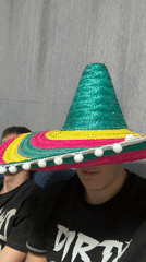 Friends hang out with sombrero in Plovdiv apartment