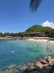 Tourism and maintenance activities observed across Nha Trang beaches