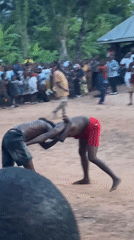Traditional wrestling and drumming festival held in Achara, Nigeria